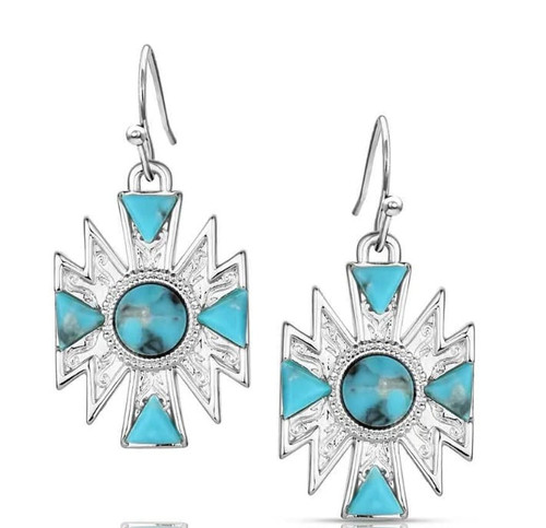 Montana Silversmiths Southwestern Sun Turquoise Earrings