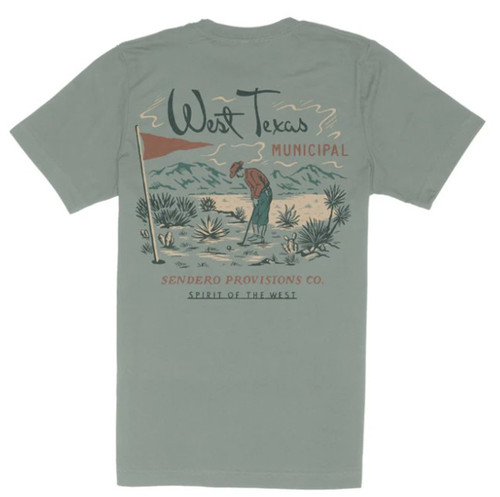 Sendero Men's Laguna Green West Texas Municipal Graphic Short Sleeve T-Shirt back