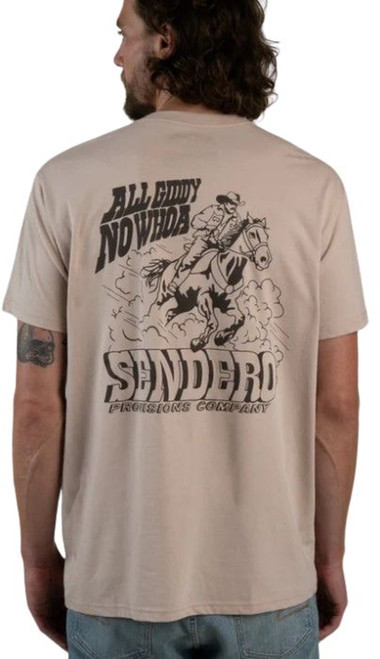 Sendero Men's Sand All Giddy No Whoa Short Sleeve Graphic T-Shirt back