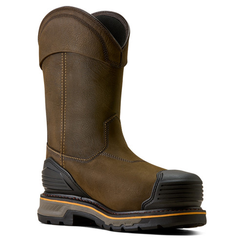 Ariat Men's Iron Coffee Stump Jumper Pull-On CSA Waterproof Insulated Composite Toe Work Boots left medial