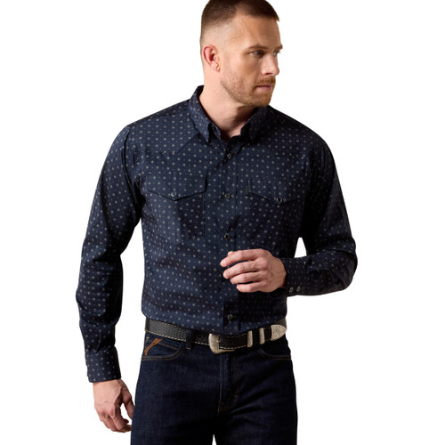 Ariat Men's Night Sky Geo Print Everything Classic Fit Long Sleeve Snap Shirt front