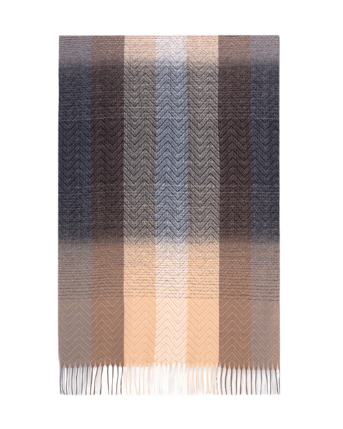 iScarf Womens Black Khaki Ombre Chevron Scarf
