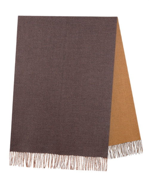 iScarf Womens Brown Reversible Luxe Double Sided Scarf