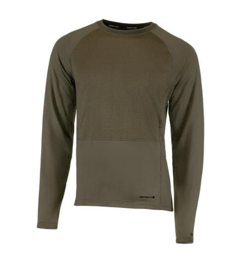 Carhartt Mens Brown Cold Shield Heavyweight Long Sleeve Base Layer Crewneck