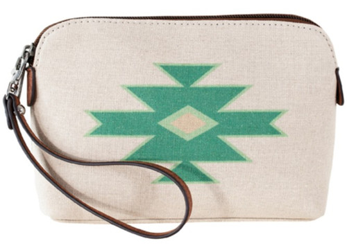 Red Dirt Hat Co. Ladies' Cosmetic Pouch Canvas Aztec with Bison