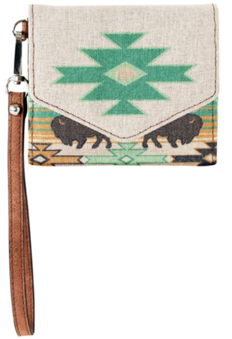 Red Dirt Hat Co. Ladies' Mini Wallet Canvas Aztec with Bison