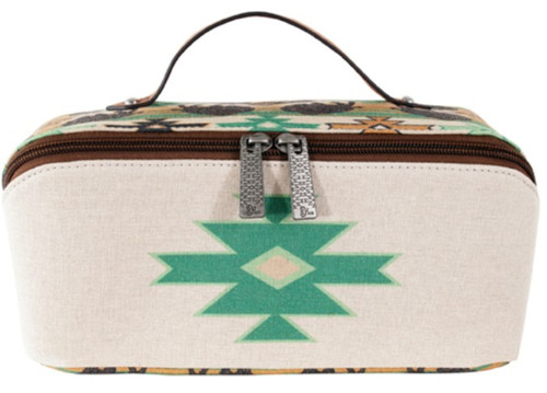 Red Dirt Hat Co. Ladies' Cosmetic Case Canvas Aztec with Bison