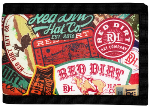 Red Dirt Hat Co. Men's Bifold Wallet Polyester Canvas with Velcro & Patch Smash Print