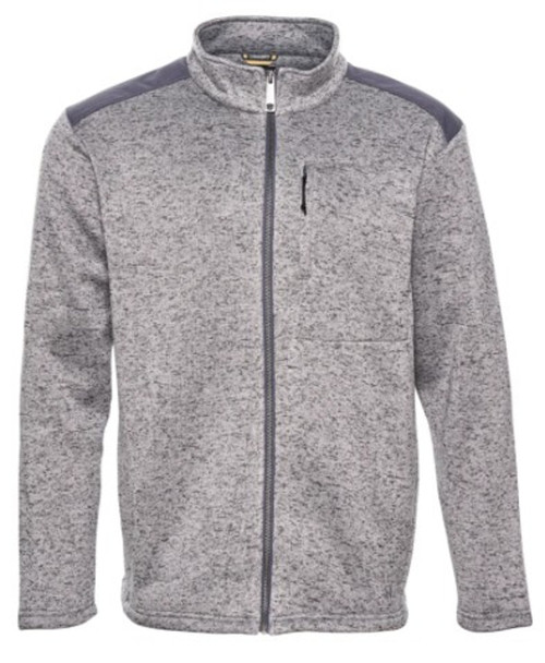 Noble Outfitters Men's Full Zip Work Sweater Fleece front in asphalt