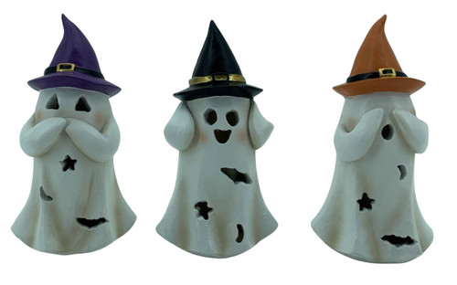 Backyard Expressions 6" Resin Ghost with Lights - 3 Assorted Designs