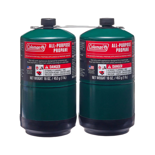 Coleman All-Purpose 16 Ounce Propane Gas Cylinder - 2 Pack