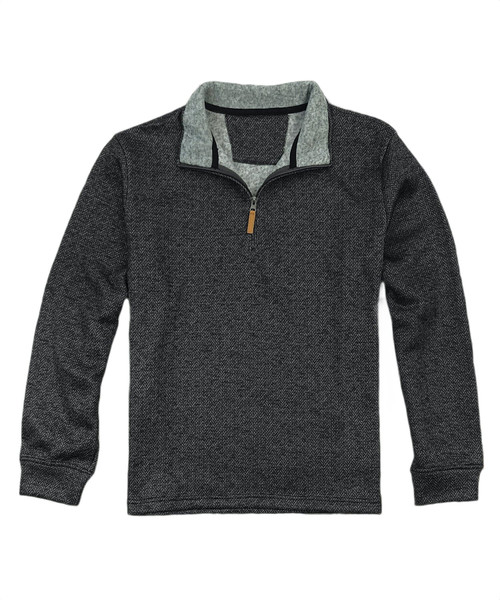 R Country Mens Black Sand Maverick Long Sleeve Quarter Zip Fleece Pullover