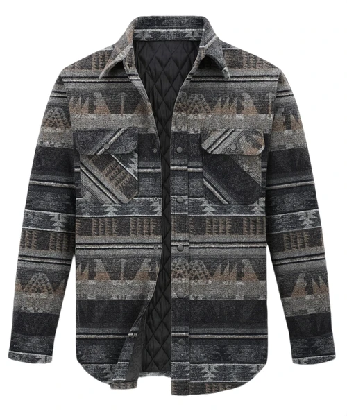 R Country Mens Black Canyon Long Sleeve Wool Shirt Jacket