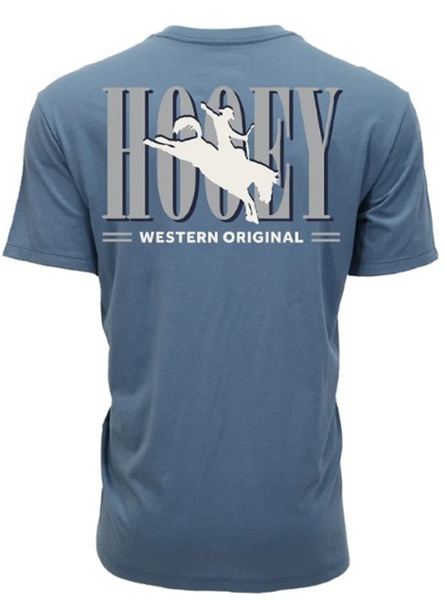 Hooey Men's Dark Denim & Grey Wild Ride Logo Short Sleeve Graphic T-Shirt fronn