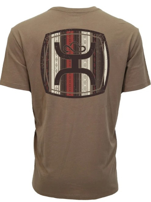 Hooey Men's Brown with Serape Hooey Logo Zenith Graphic Short Sleeve Pocket T-Shirt front