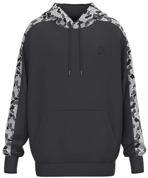 Hooey Men's Black & Camo Printed Long Sleeve Canyon Hoody front