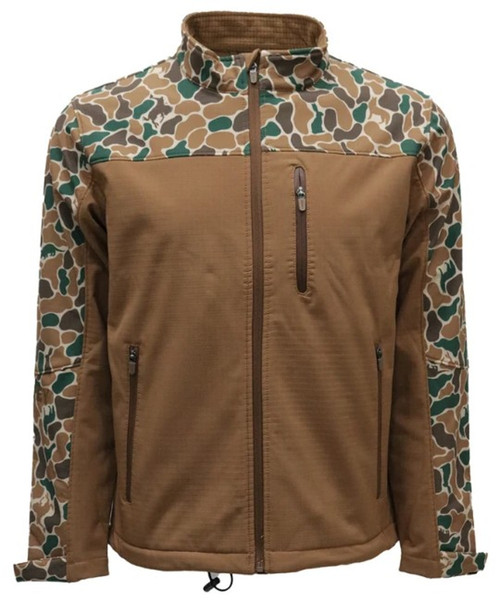Hooey Men's Brown & Camo Jackson Softshell Jacket closed front