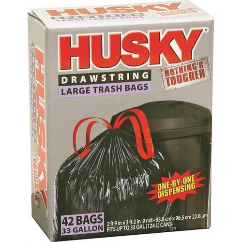 Husky Drawsting Large Trash Bags 33 Gallon