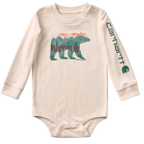Carhartt Boys' Infant Turtledove Long Sleeve Bear Bodysuit front