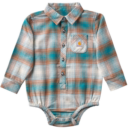 Carhartt Boys' Infant Hydro Long Sleeve Flannel Bodysuit front