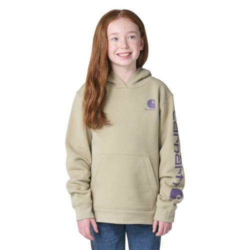 Carhartt Girls Youth & Child Long Sleeve Hooded Logo Sweatshirt