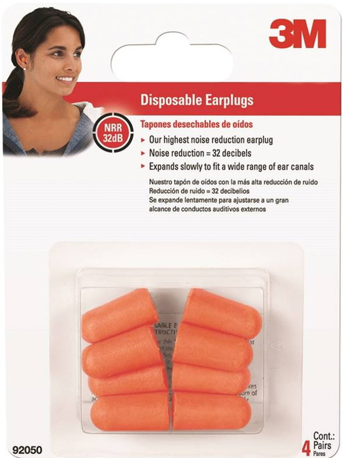 3M Tekk Protection   Disposable Earplug, 32 dB, Foam, Orange