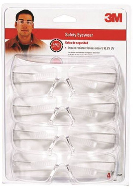 3M Safety Glasses, Contractor - Indoor, Clear Lens