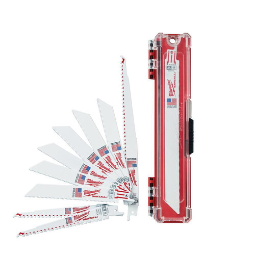 Milwaukee Sawzall Wood &amp; Metal Cutting Bi-Metal Reciprocating Saw Blade Set - 10 Piece