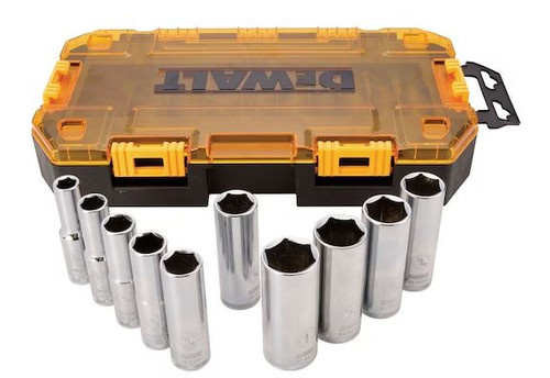 DeWalt 1/2in Drive Deep Socket Set 10 Piece