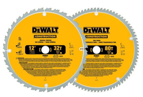 DeWalt Circular Saw Black Combo Set DW3128P5 - 12 in Diameter - Carbide