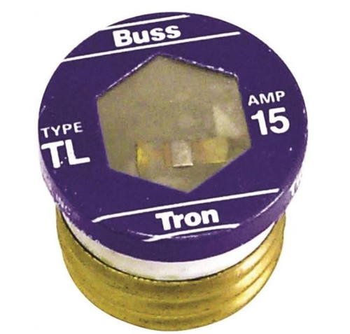 Bussmann TL-15 Medium Duty Time Delay Plug Fuse - 125VA, 15A, 10KA
