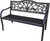 Backyard Expressions Black Scroll Garden Bench