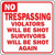 Ozark Leather - No Trespassing White Sign 