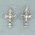 M&F - Blazin Roxx Crystal Accented Cross Hook Earrings - Silver