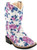 Old West- Girls Toddler Broad Square Toe Leatherette Boots- Floral Print/White