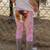 Doodle Pants Girls Pink Horse Cotton Leggings - Back