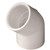 Orgill - Genova 30610 Pipe Elbow, 45 Deg - 1 In, Slip, SCH 40, PVC