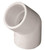 Orgill - Genova 30607 Pipe Elbow, 45 Deg - 3/4 In, Slip, SCH 40, PVC
