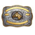 M&F - Rectangle Engravable Ribbon Horse Head Buckle - Silver Gold