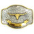 M&F - Rectangular Antique Longhorn Belt Buckle - Silver
