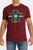 Cinch Mens Burgundy Vintage Circle Logo Graphic Short Sleeve T-Shirt