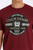 Cinch Mens Burgundy Vintage Circle Logo Graphic Short Sleeve T-Shirt