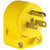 Cooper Wiring Grounded Angled Electrical Plug - Yellow
