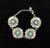 M&F - Blazin Roxx Silver Flowers With Turquoise Stone Bracelet