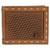 Justin Mens Western Bifold Leather Rawhide Logo Weave- Brown