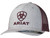 Ariat Mens Grey & Burgundy Embroidered Logo Cap