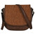 Justin Saddle Brown Tooled With Whipstitch Edge Saddle Bag