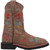 Dan Post Girls Taupe Embroidered Fleur Broad Square Toe Boots