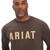 Ariat Mens Brown Rebar CottonStrong Block Logo Long Sleeve T-Shirt