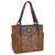 Trenditions Justin Brown Tote w/Tooled Pattern Accents